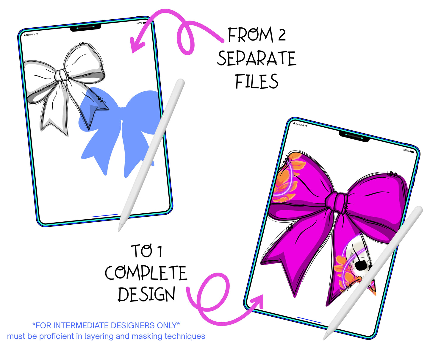 Layered Monogram Doodle Alpha & Hand Drawn Doodle Bows Set (completely customizable. for intermediate designers only)