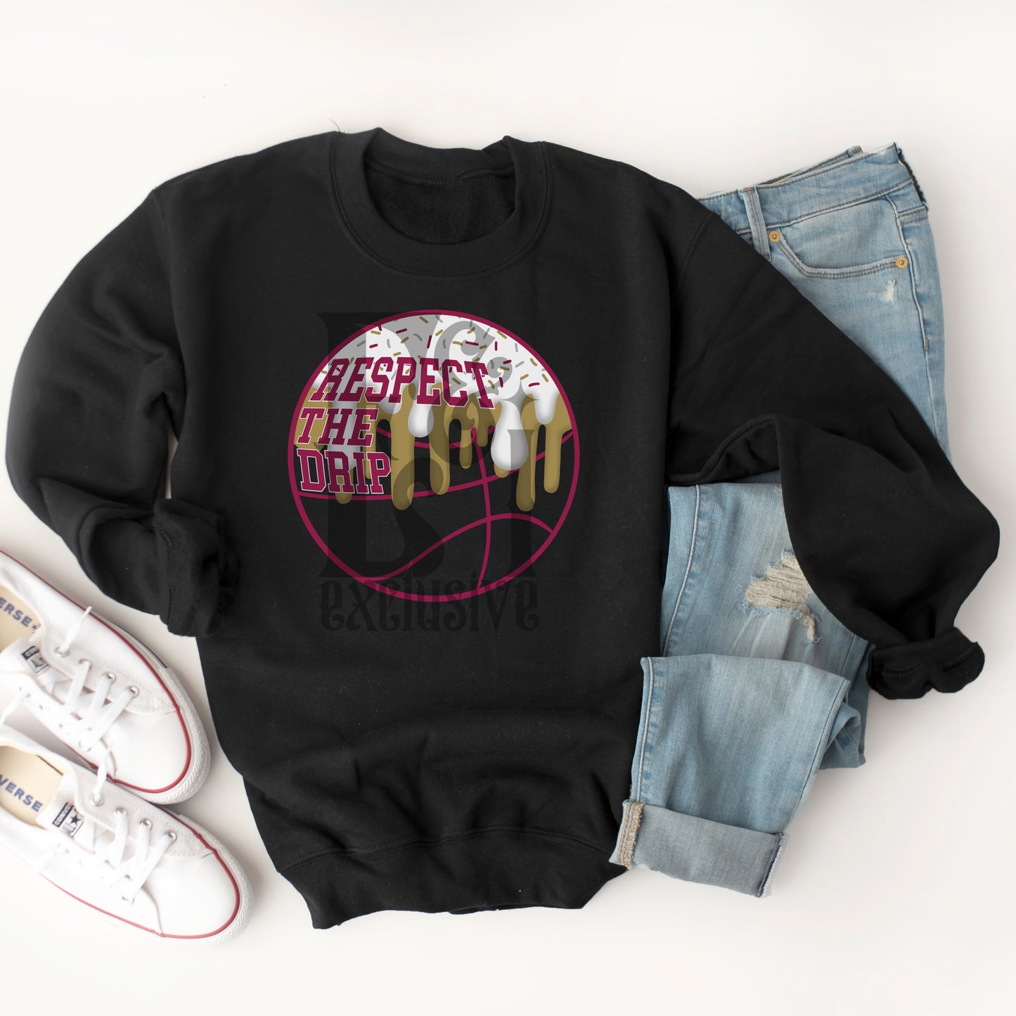 Respect The Drip Digital Download - Maroon/Vegas Gold