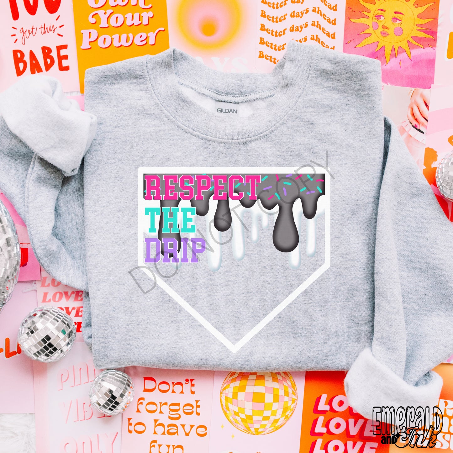 Respect The Drip Digital Download - Pink/Turq/Purple Homeplate
