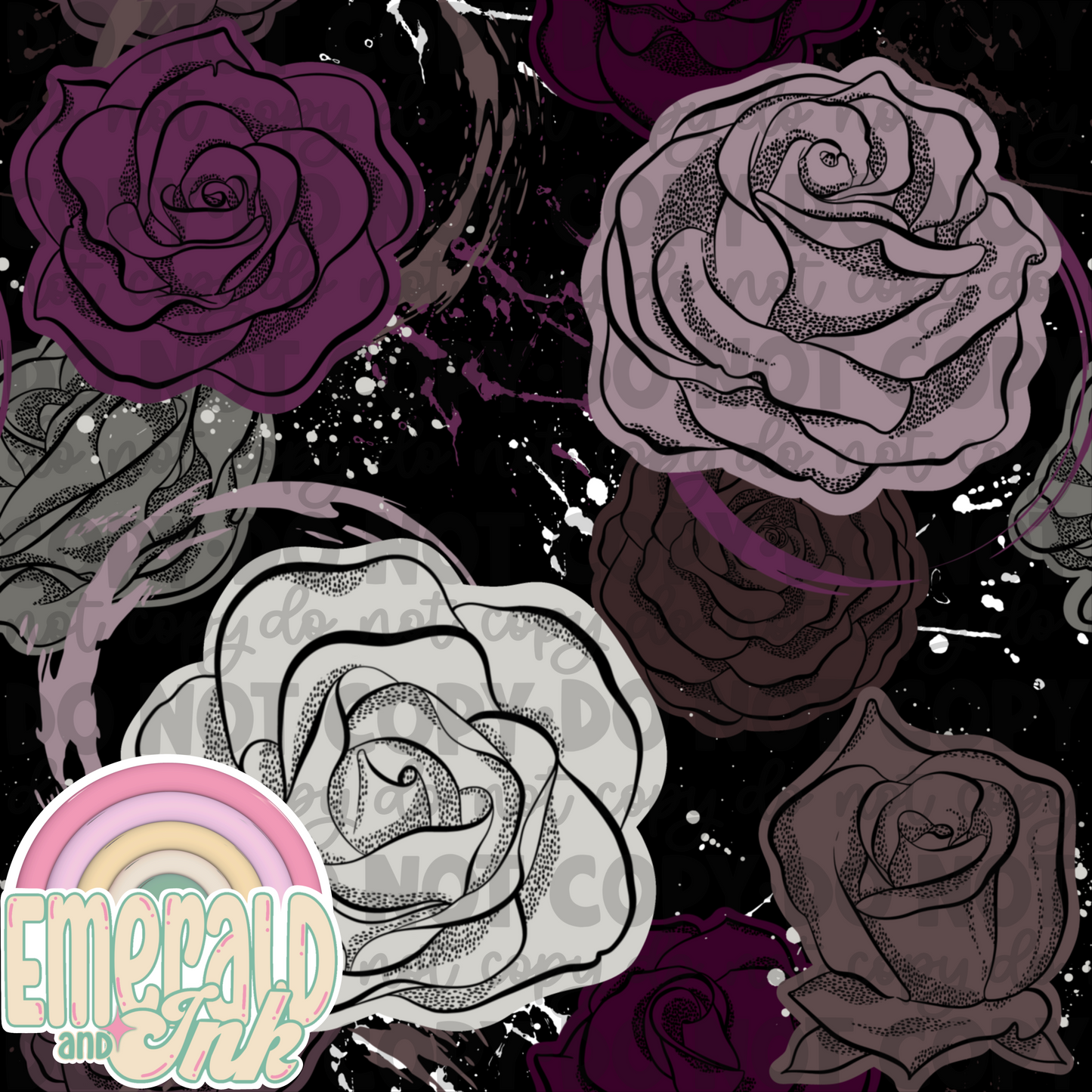 Kristen Goth Roses Seamless DIGITAL