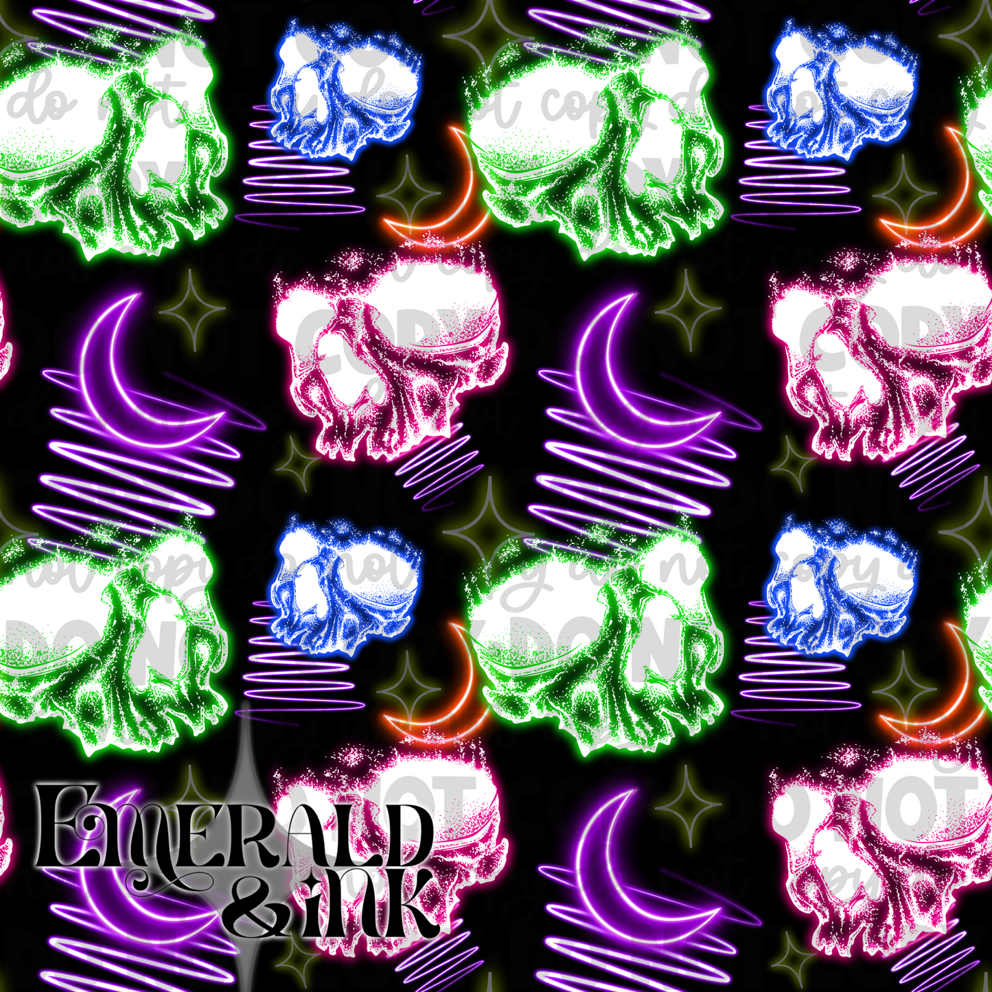 Neon Skellie Vibes Seamless DIGITAL