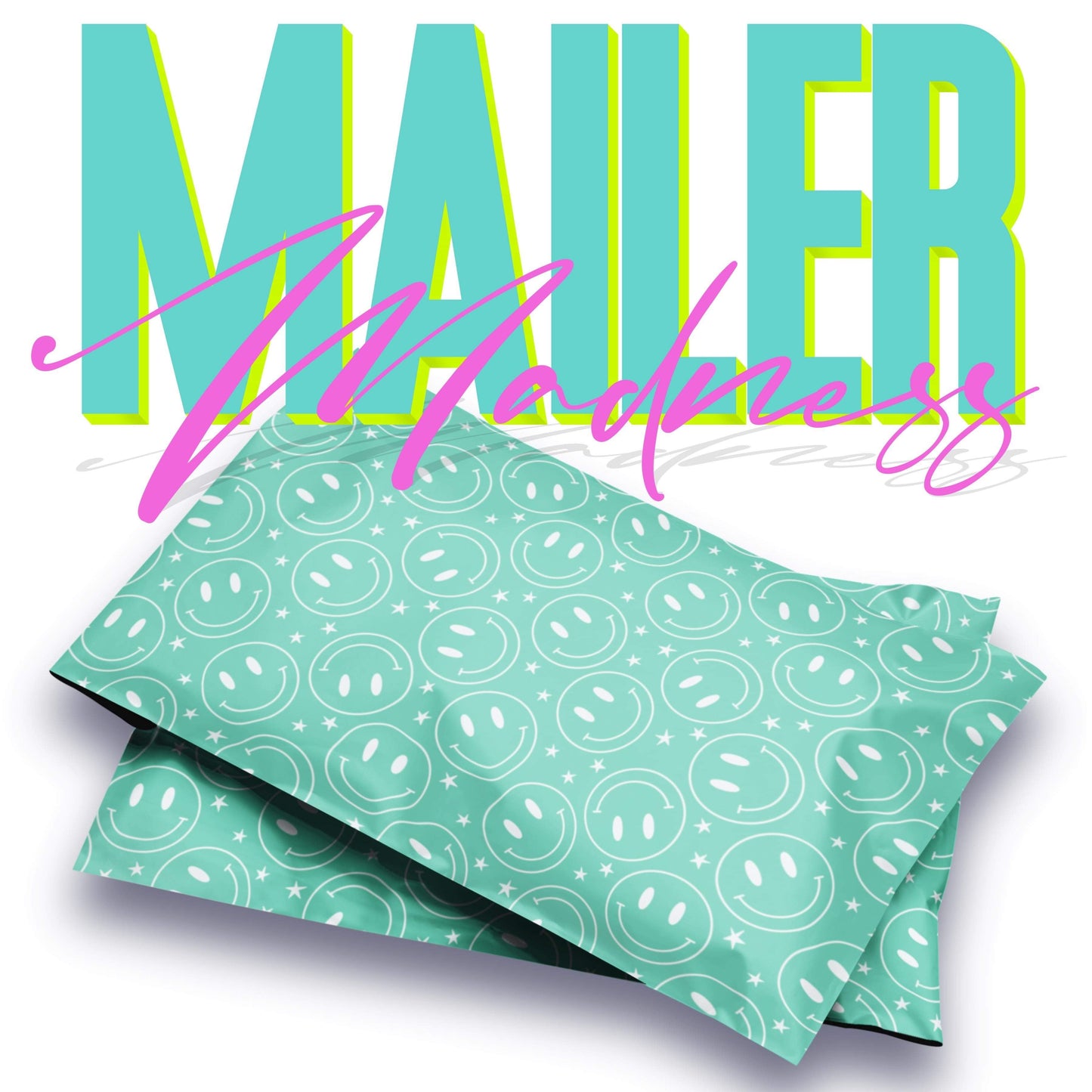 Emerald Happy Face Polymailer - 14"x17" 100 pack