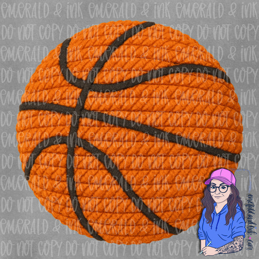 Faux Yarn Basketball PNG File