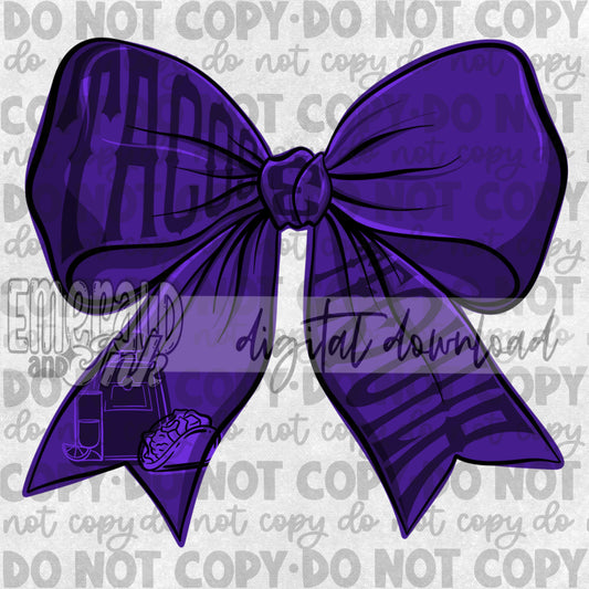 Tacos & Tequila Bow Purple Digital Download