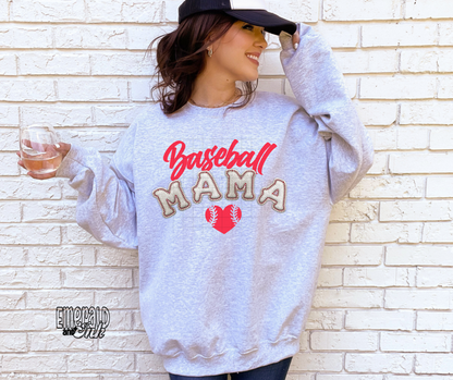 Baseball Mama (faux emb.) - DTF Transfer*TAT 7 biz days