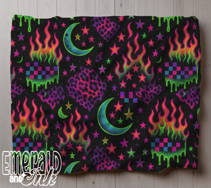 Neon Craze Cozy Throw Blanket - Multiple Sizes Available