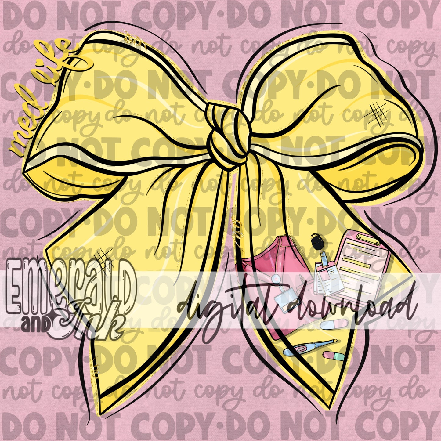 Med Life Yellow Bow Digital Download