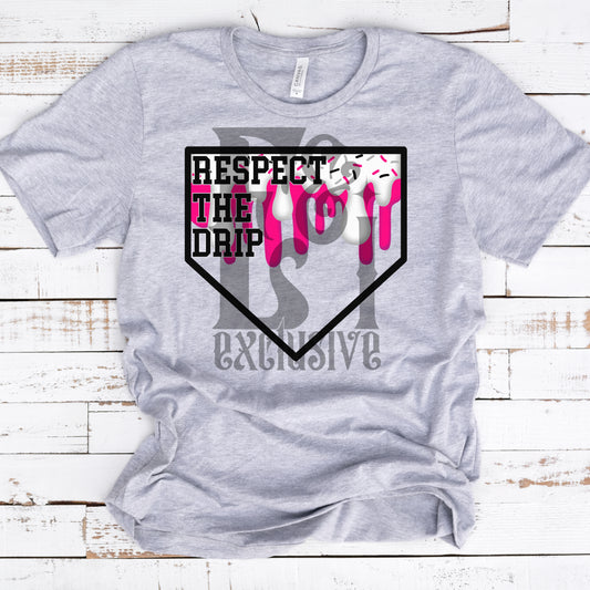 Respect The Drip Pink/Black Baseball - DTF Transfer