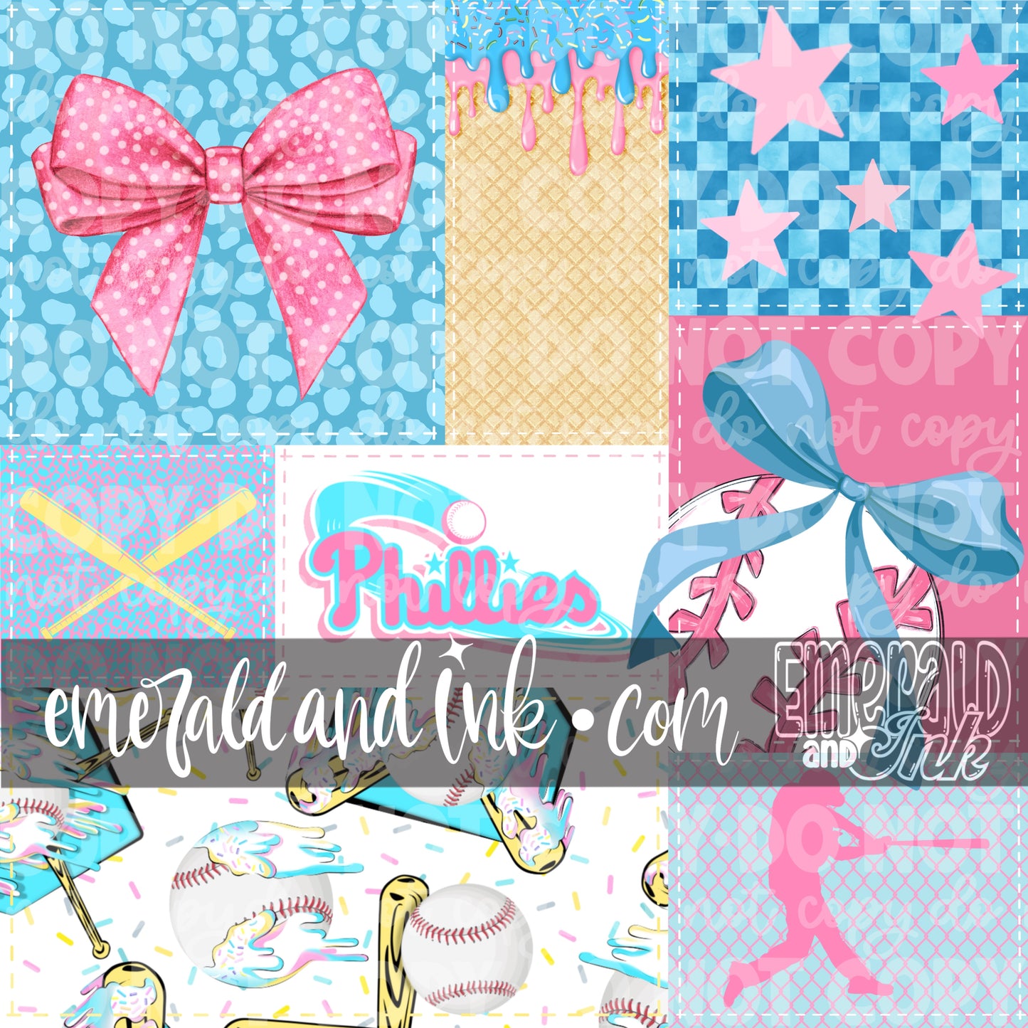 Baseball Team Drip Patchwork Digital File - Philly