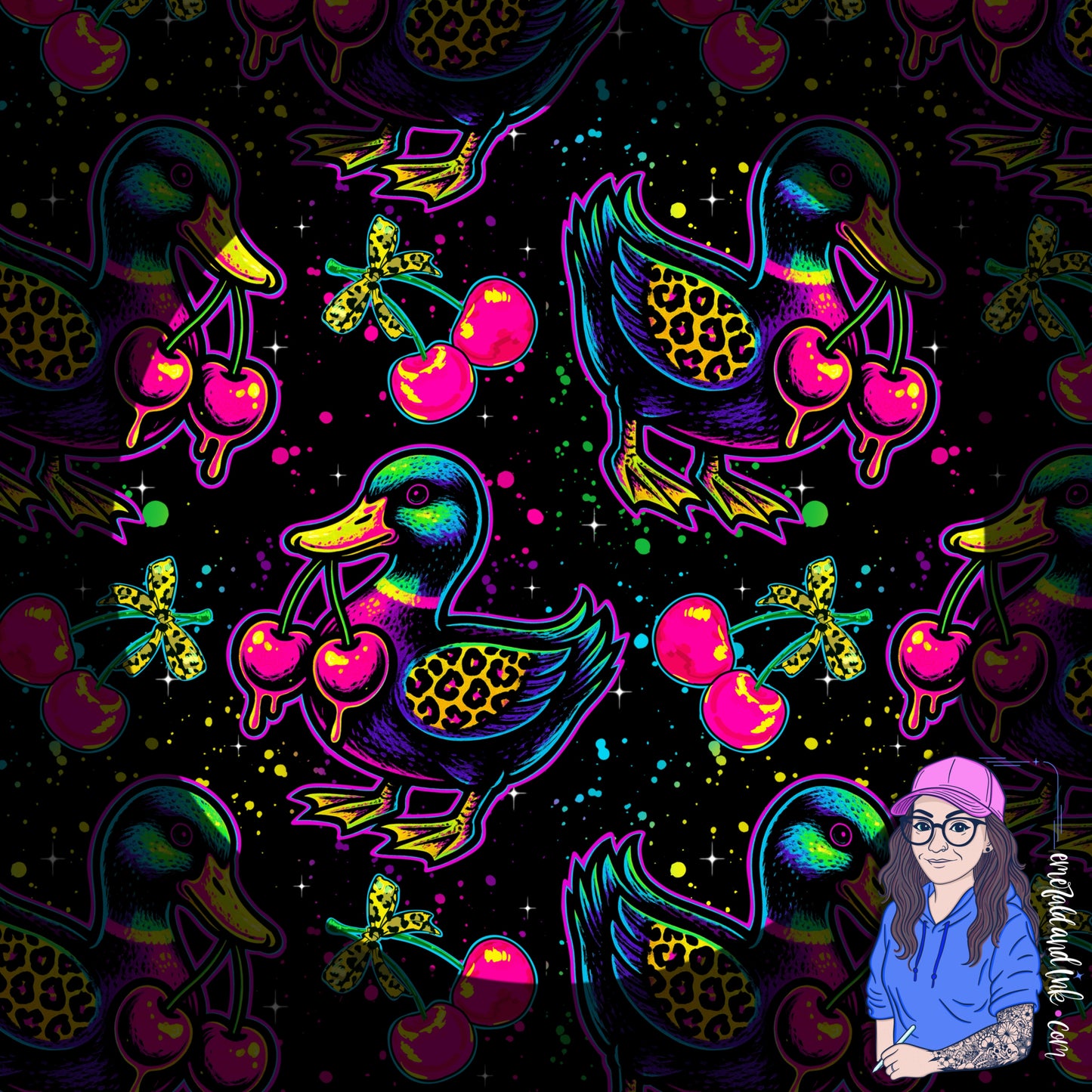 Very Berry Ducky Seamless JPG Download