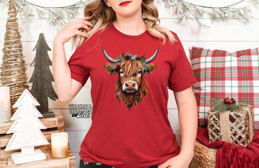 Winter Highland Cow - DTF Transfer*TAT 7 biz days