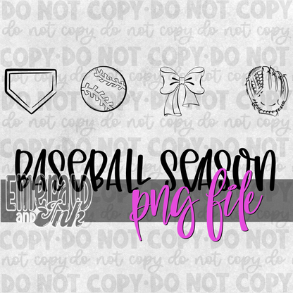 Baseball Season Doodle PNG Download - Bow