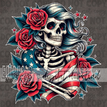 Patriotic Skeleton - Digital Download