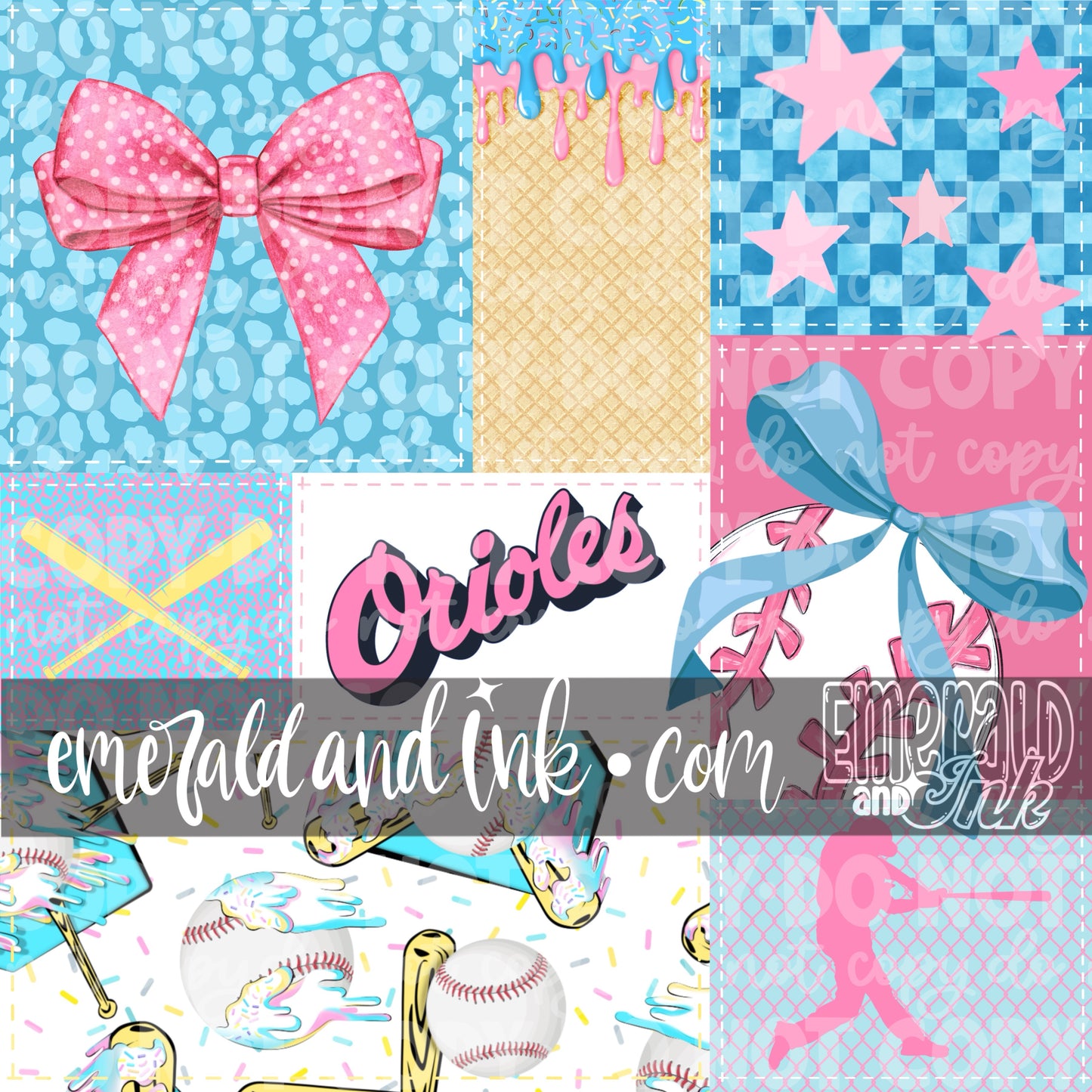 Baseball Team Drip Patchwork Digital File - Baltimore