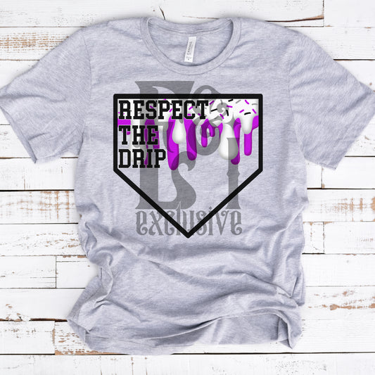 Respect The Drip Neon Purple Baseball - DTF Transfer