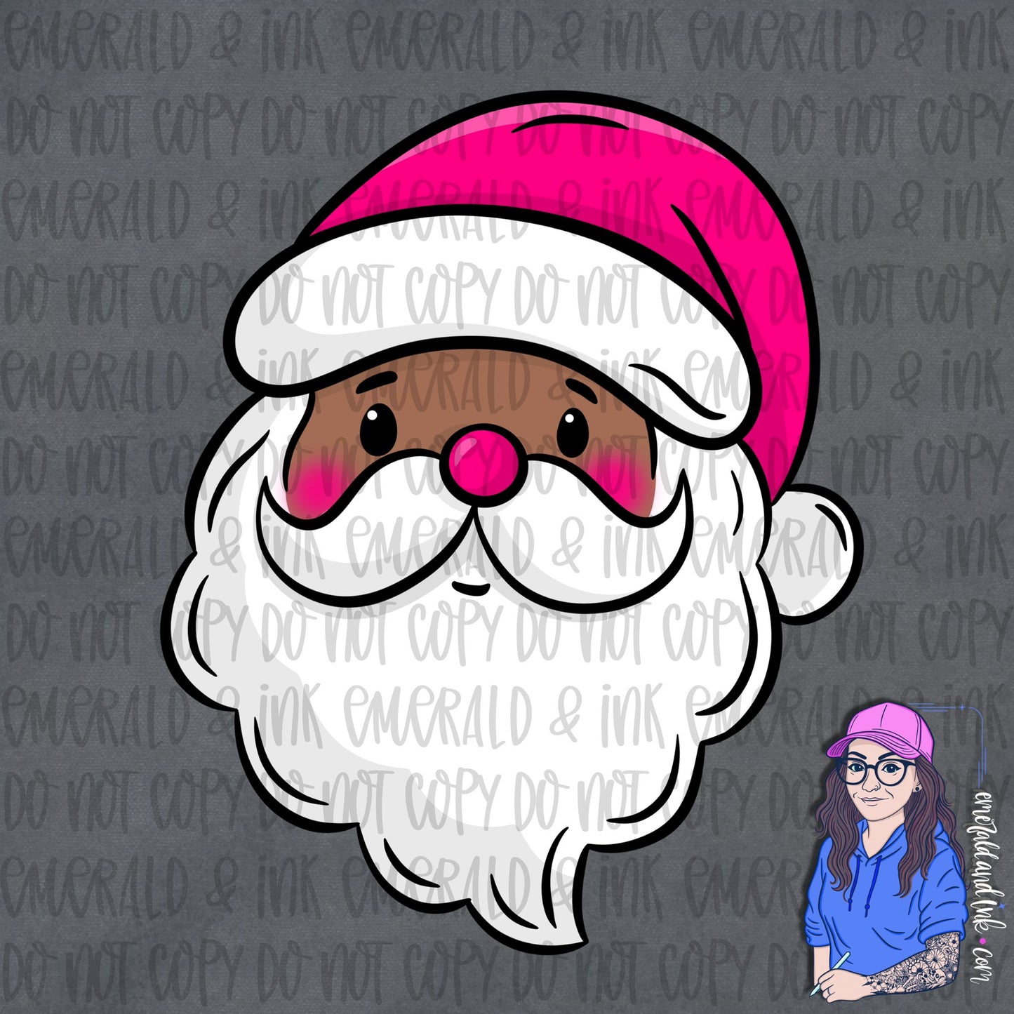 Cute Santa Dark Skin PNG Download