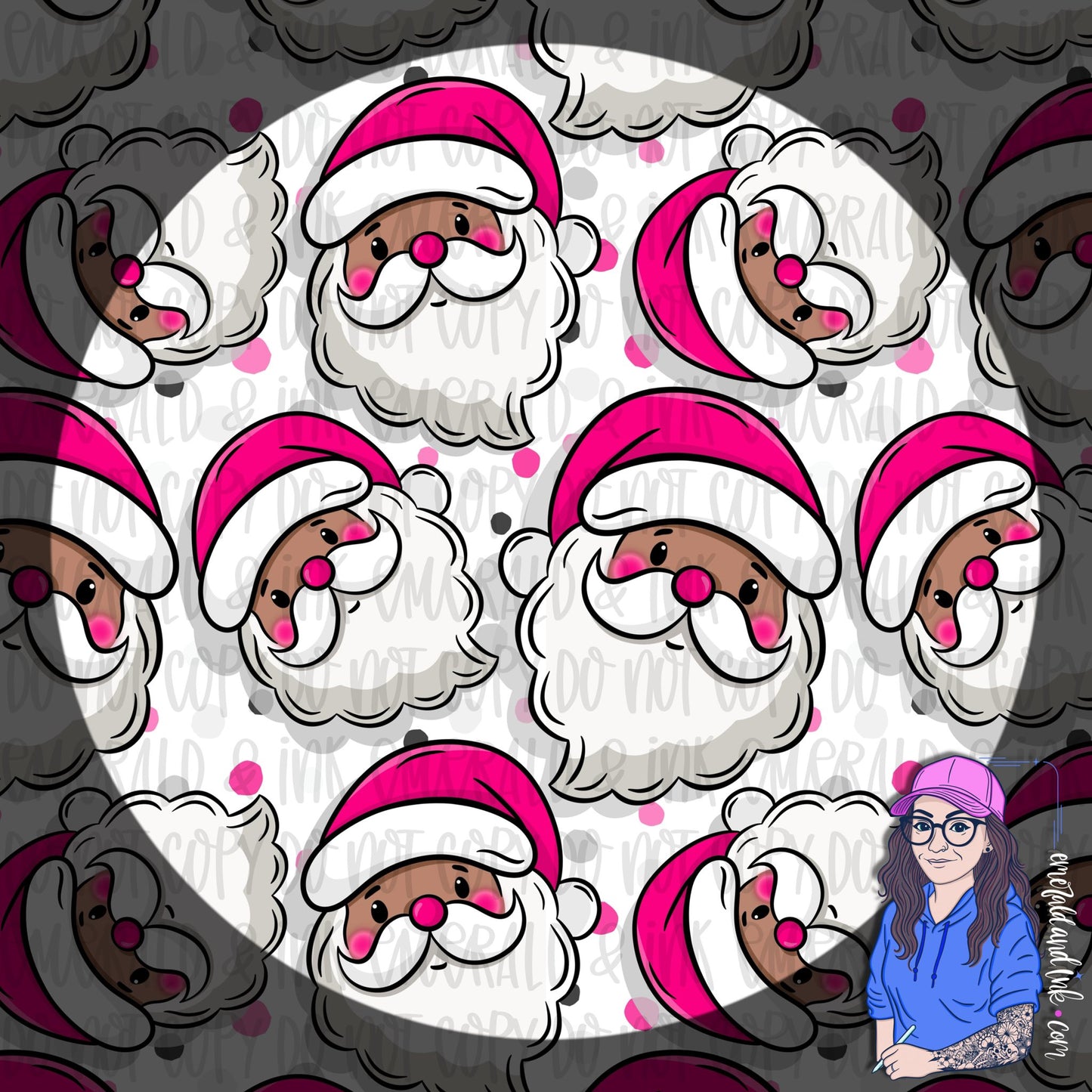 Cute Santa Dark Skin Seamless JPG Download