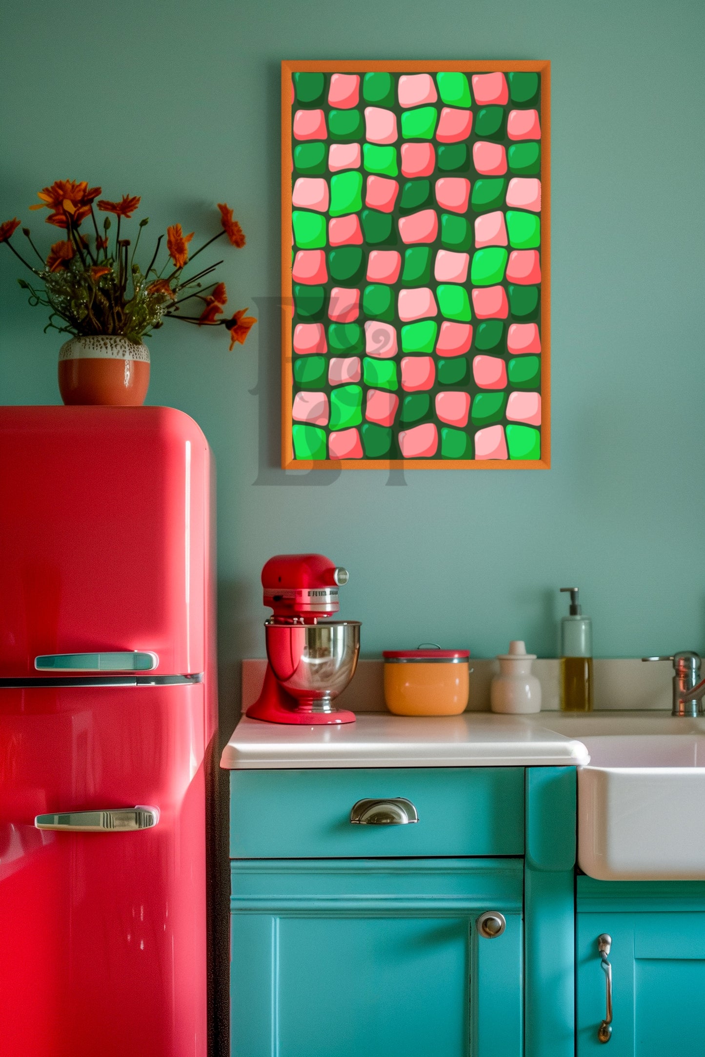 Watermelon Vibes Doodle Seamless JPG (2 files)