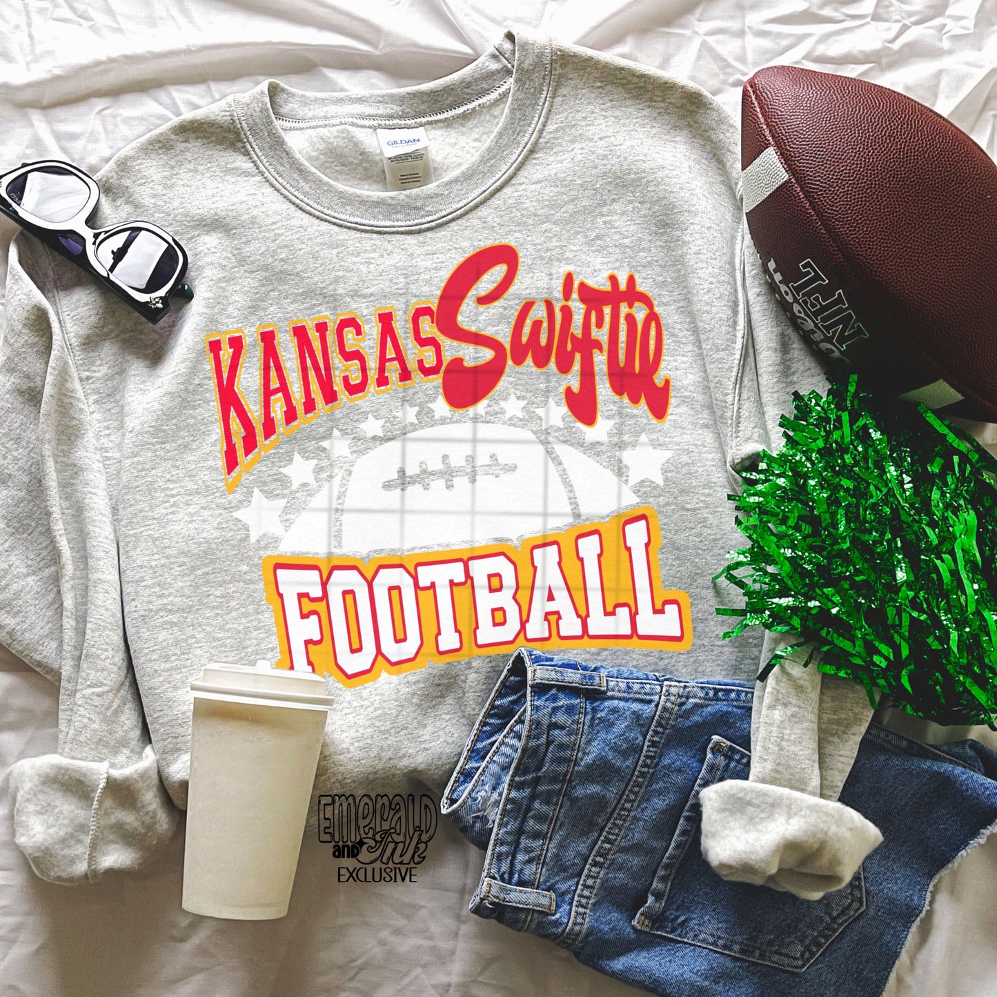 KansasSwiftie Football XL (approx 12.5”) *E&i Exclusive/Original Designer* - DTF Transfer*TAT 7 biz days