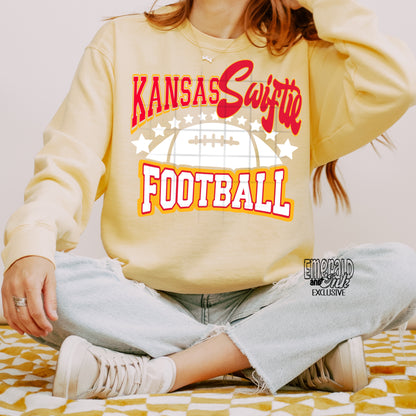 KansasSwiftie Football XL (approx 12.5”) *E&i Exclusive/Original Designer* - DTF Transfer*TAT 7 biz days