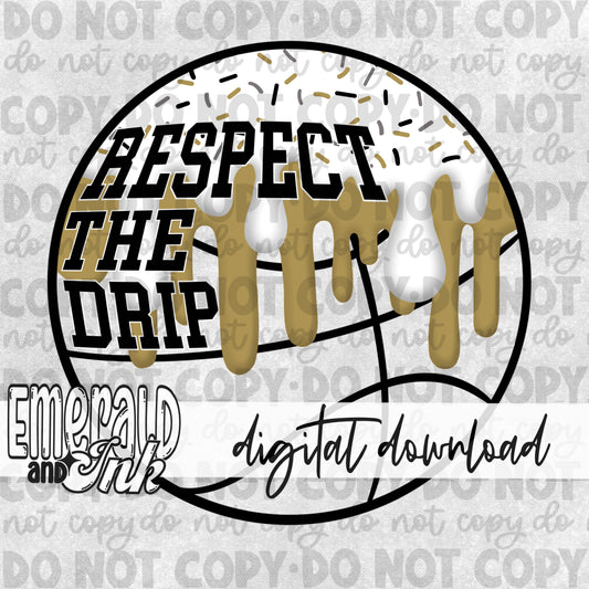 Respect The Drip Digital Download - Black/Vegas Gold Basketball