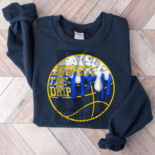 Respect The Drip Digital Download -  Royal/Yellow Gold Basketball