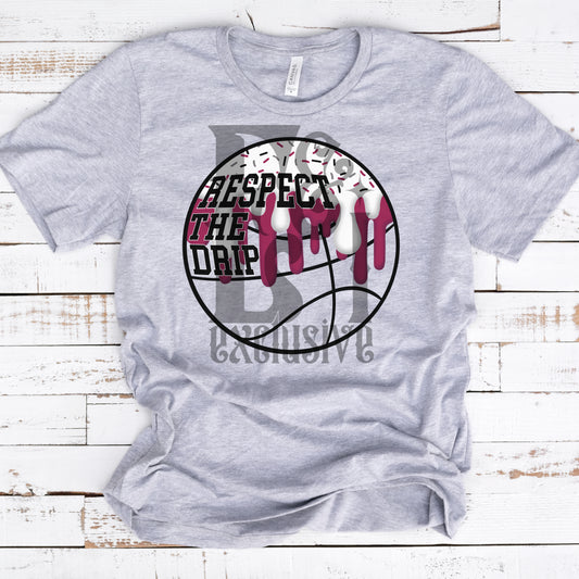 Respect The Drip Digital Download - Maroon/Black Basketball