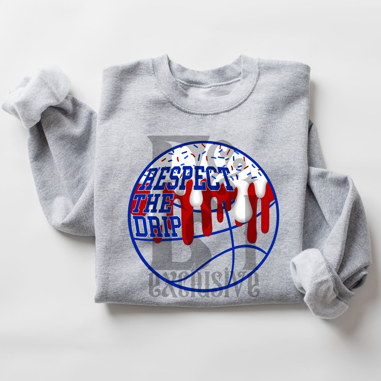 Respect The Drip Red/White/Blue Basketball - DTF Transfer