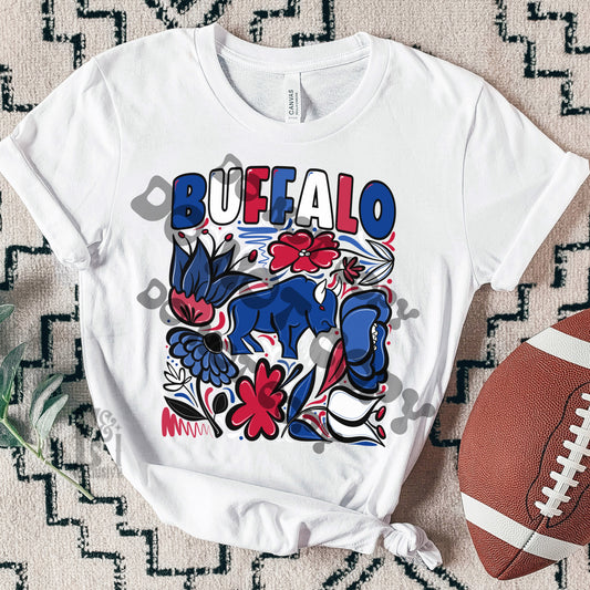 Football Team BB Hand-drawn Doodle Flowers DTF Transfer