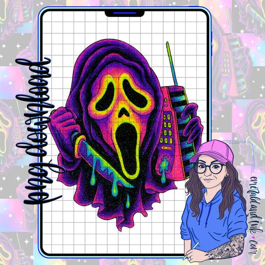 Neon Screams PNG Digital