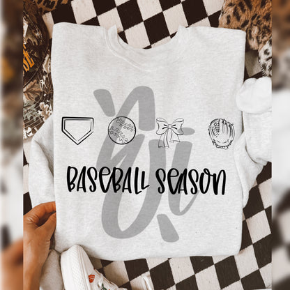 Baseball Season Doodle PNG Download - Bow