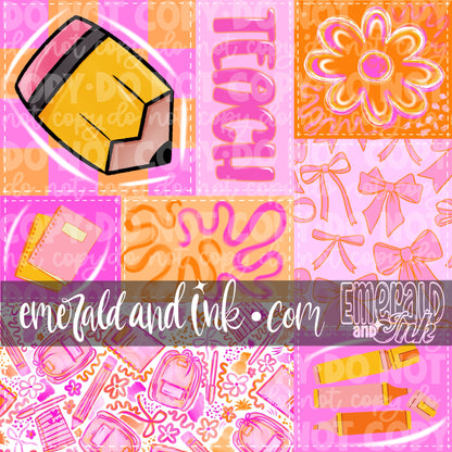 Teach Doodle Patchwork JPEG File