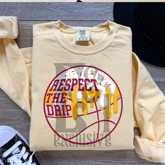 Respect The Drip Digital Download - Maroon/Yellow Gold Basketball