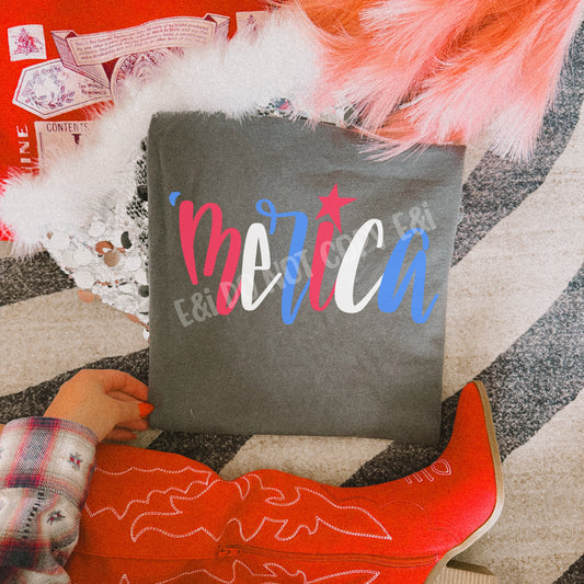 ‘Merica Hand Lettered Script - DTF Transfer