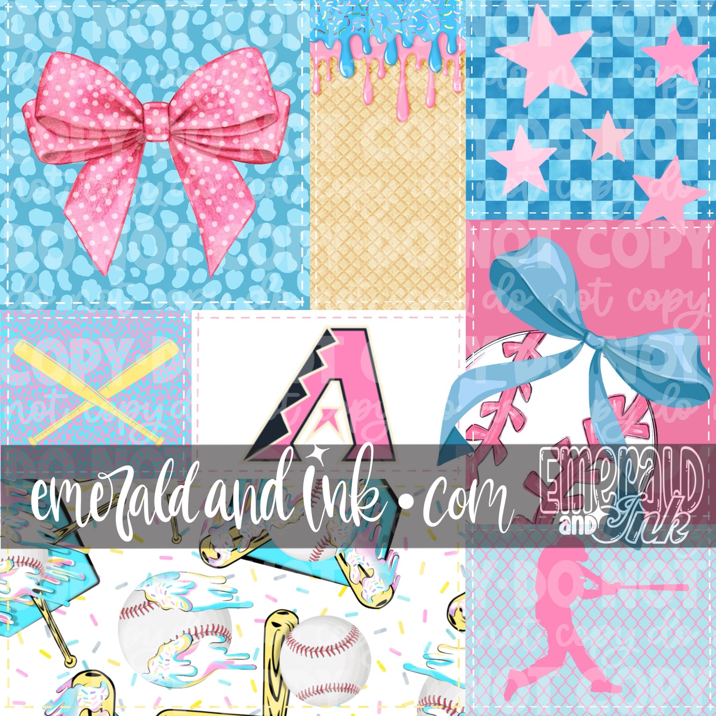Baseball Team Drip Patchwork Digital File - Arizona