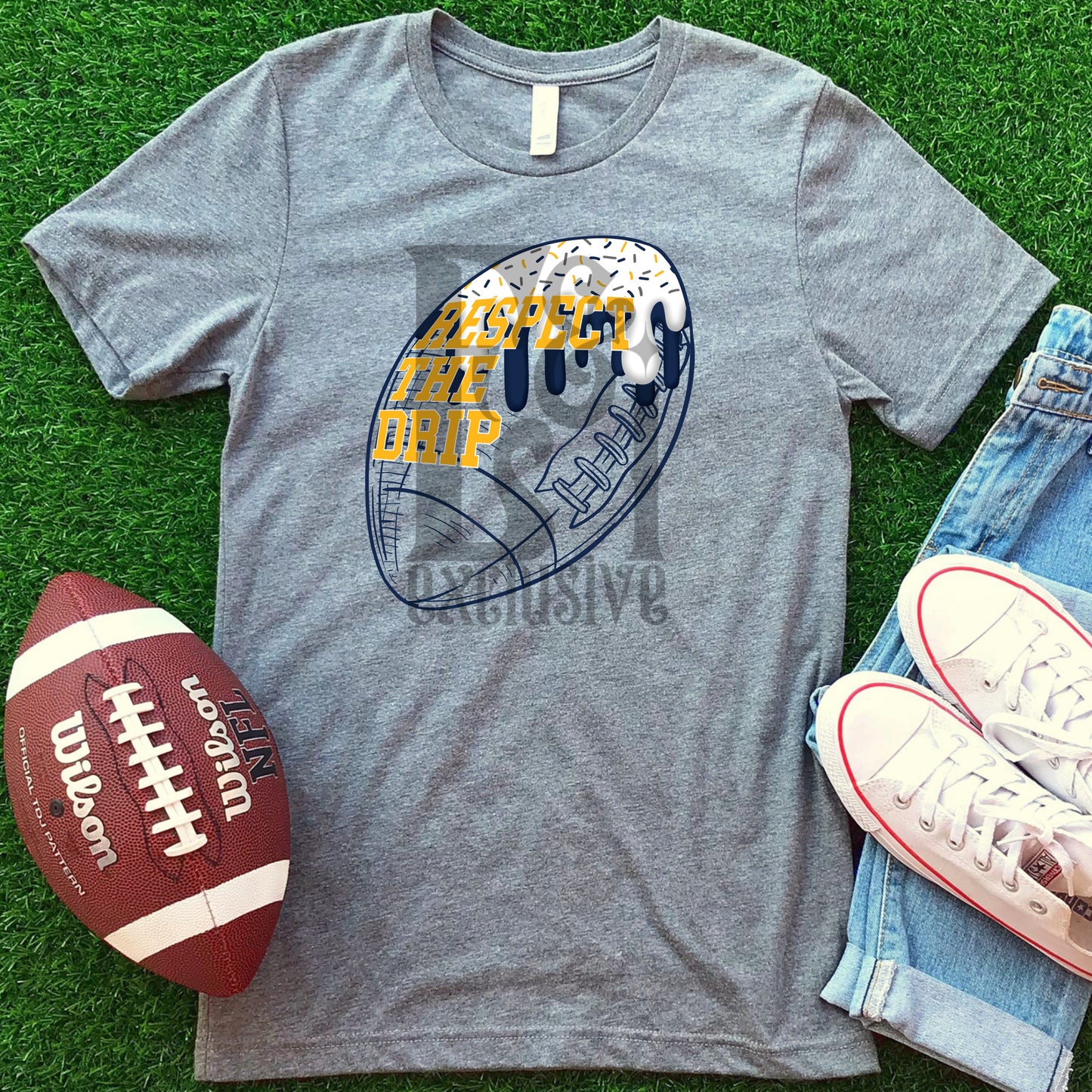 Respect The Drip Digital Download -  Navy/Yellow Gold Football