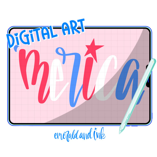 ‘MERICA Hand Lettered - Digital Download