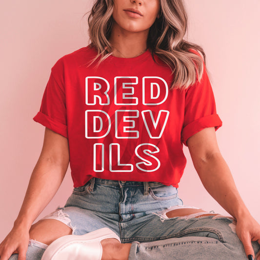 Bold Team Mascot Name Digital PNG File - Red Devils