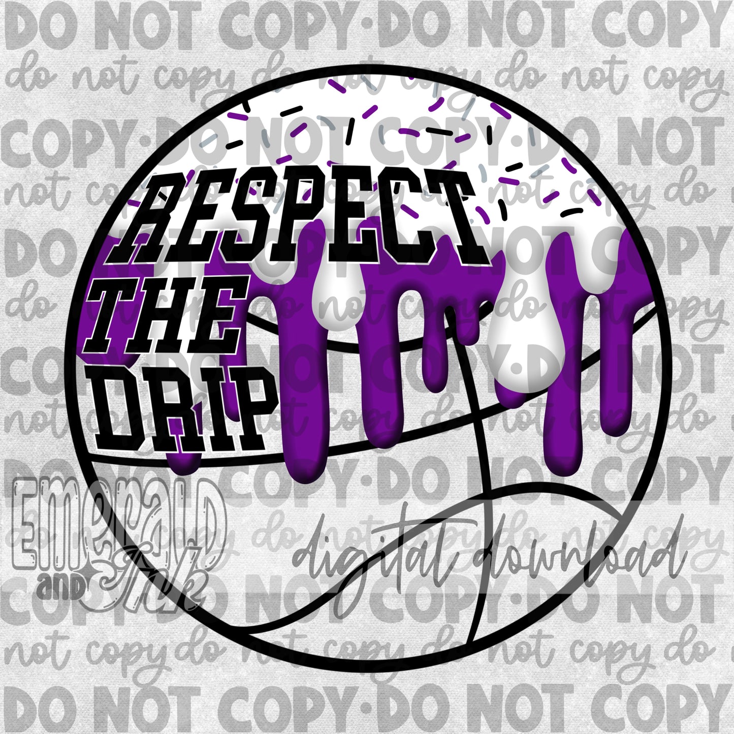 Respect The Drip Digital Download - Blk/Purple Basketball