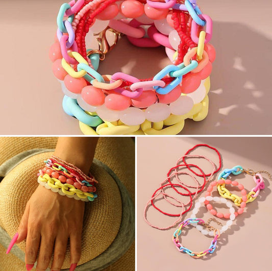 Bracelet Stack - Color Block Brights (5 sets)