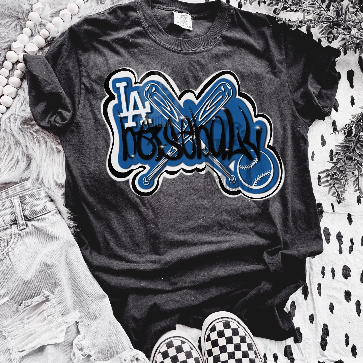 Graffiti Baseball Team Cali Blue DTF Transfer