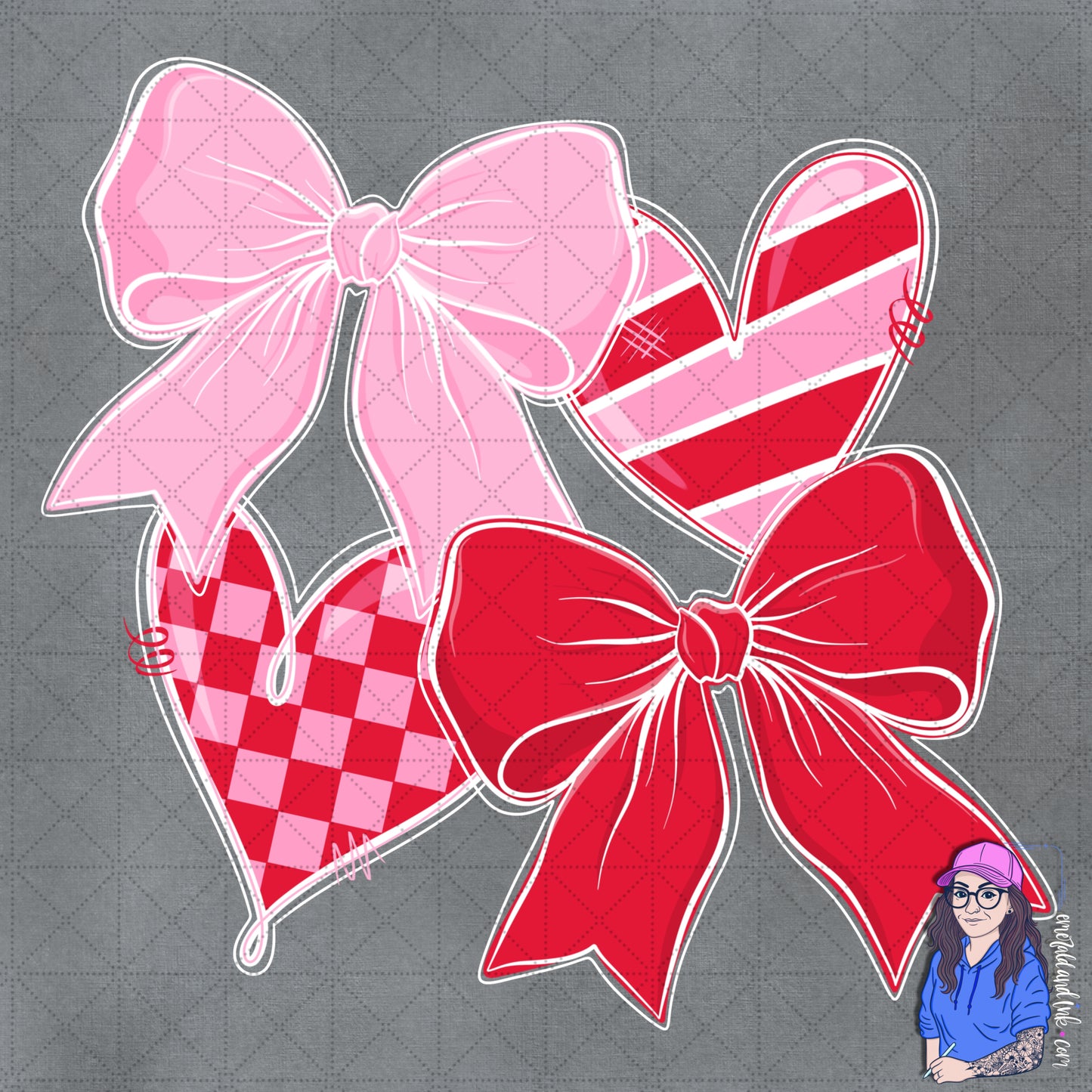XOXO Bows & Hearts PNG