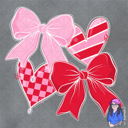 XOXO Bows & Hearts PNG