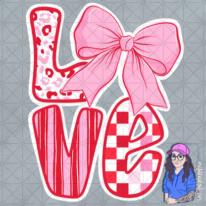 LOVE Bow Pink PNG
