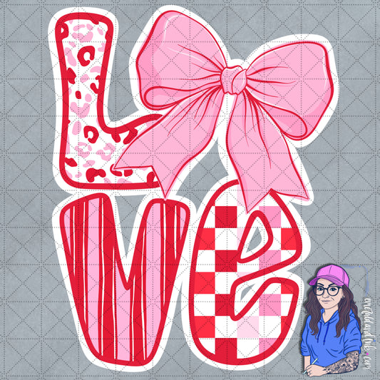 LOVE Bow Pink PNG