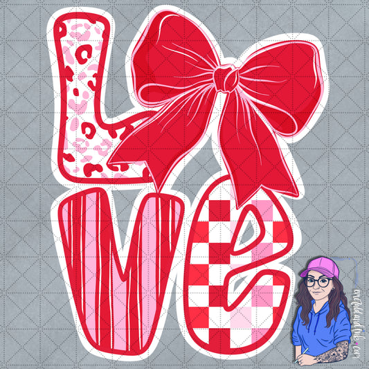 LOVE Bow Red PNG