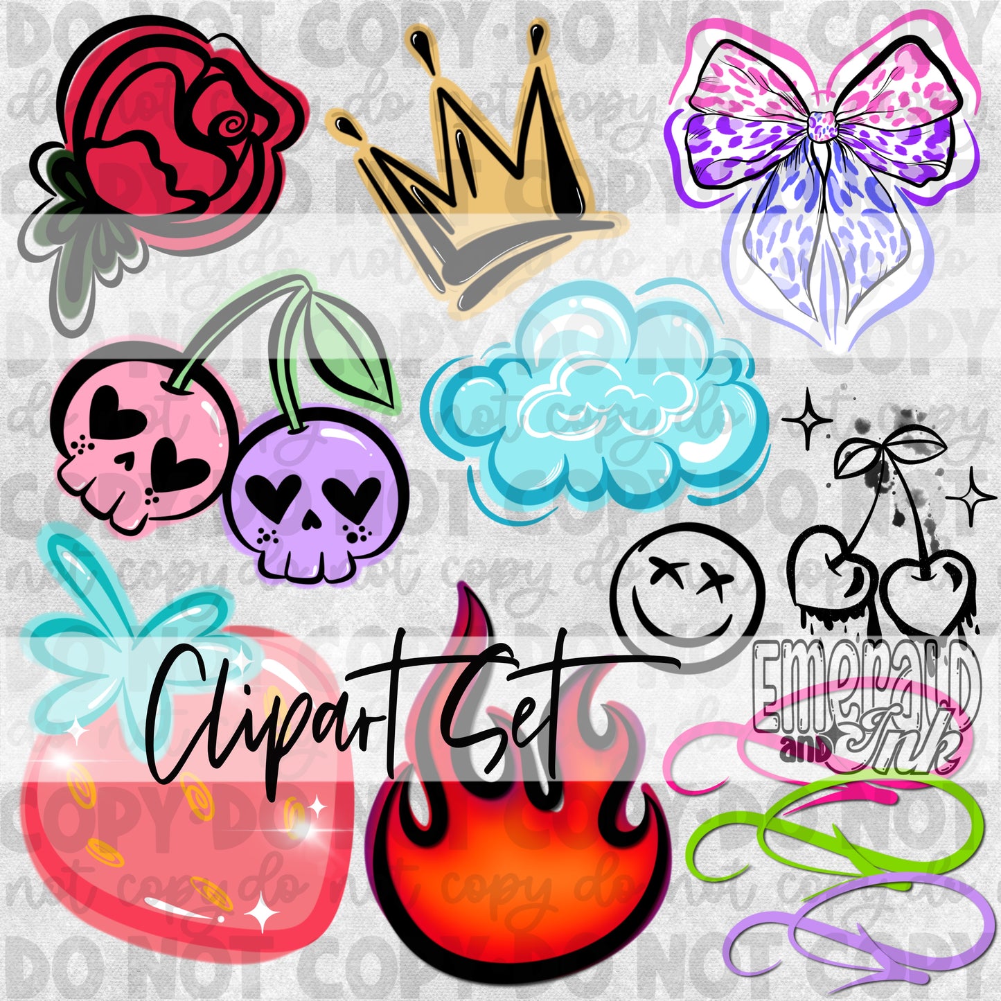 Graffiti Clipart Set 1 - Digital ZIP File Download