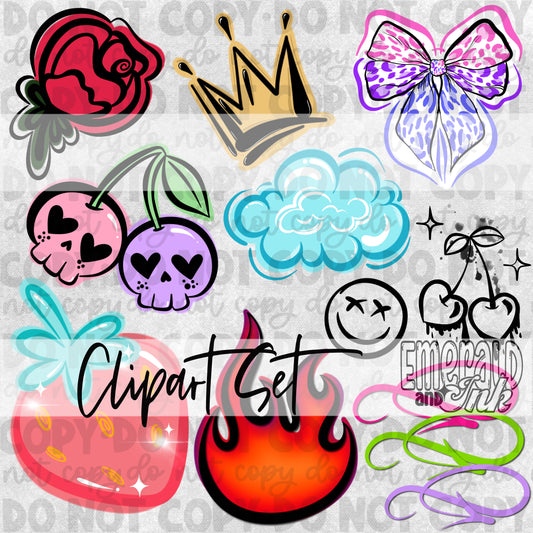 Graffiti Clipart Set 1 - Digital ZIP File Download