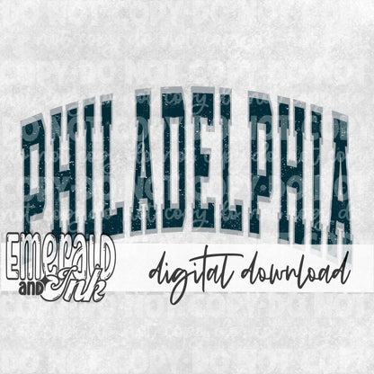 Grunge Varsity City Philly Digital Download