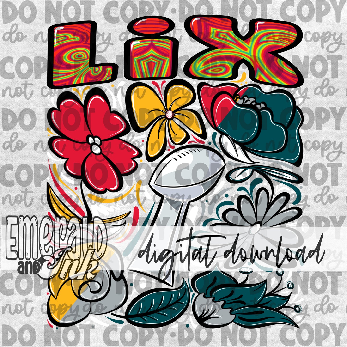 SB LIX Hand-Drawn Floral DIGITAL Download